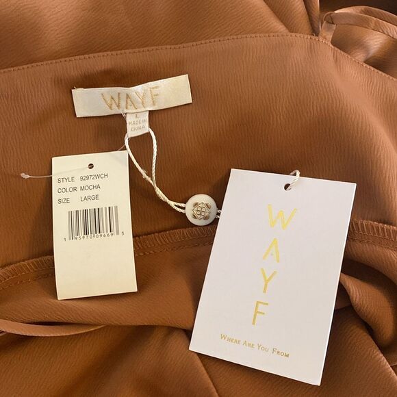 WAYF Cami Slip Midi Dress in Brown Size Large NWT - Picture 8 of 13